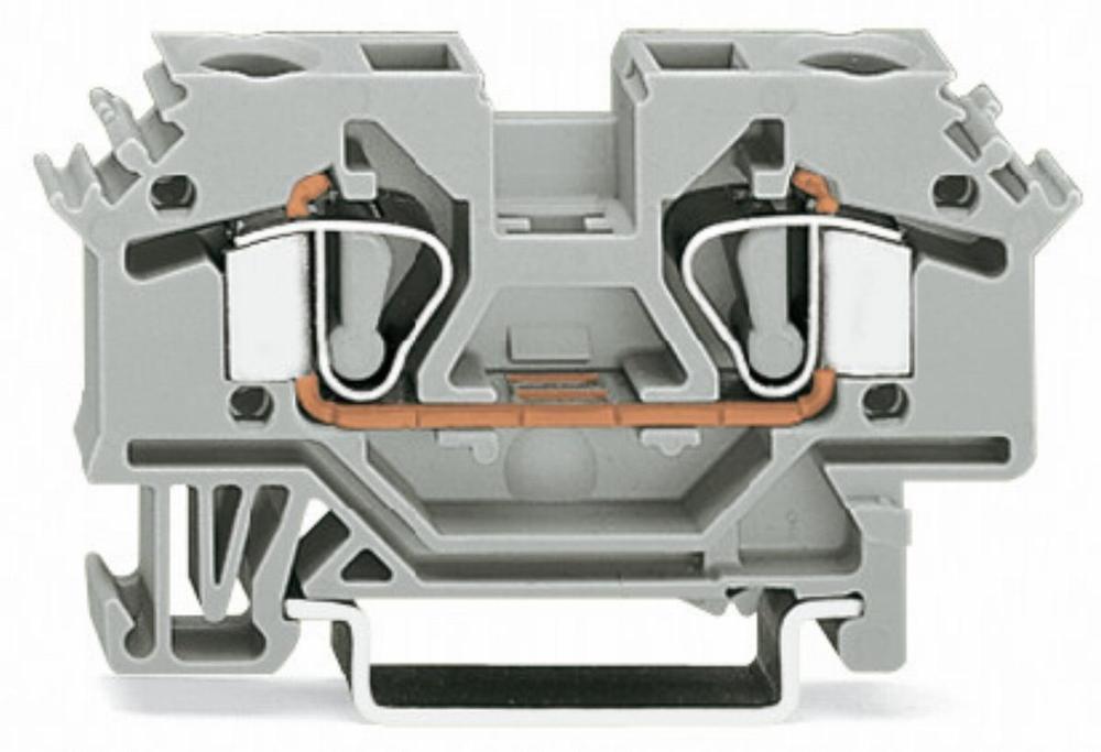 złączka przelotowa szynowa 2-przewodowa 6mm2 szary