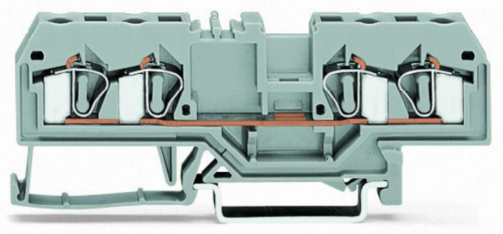złączka przelotowa szynowa 4-przewodowa 4mm2 szary