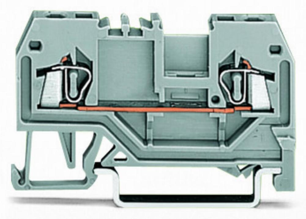 złączka przelotowa szynowa 2-przewodowa 1,5mm2 szary