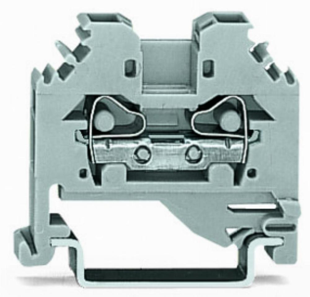 złączka przelotowa szynowa 2-przewodowa 4mm2 szary