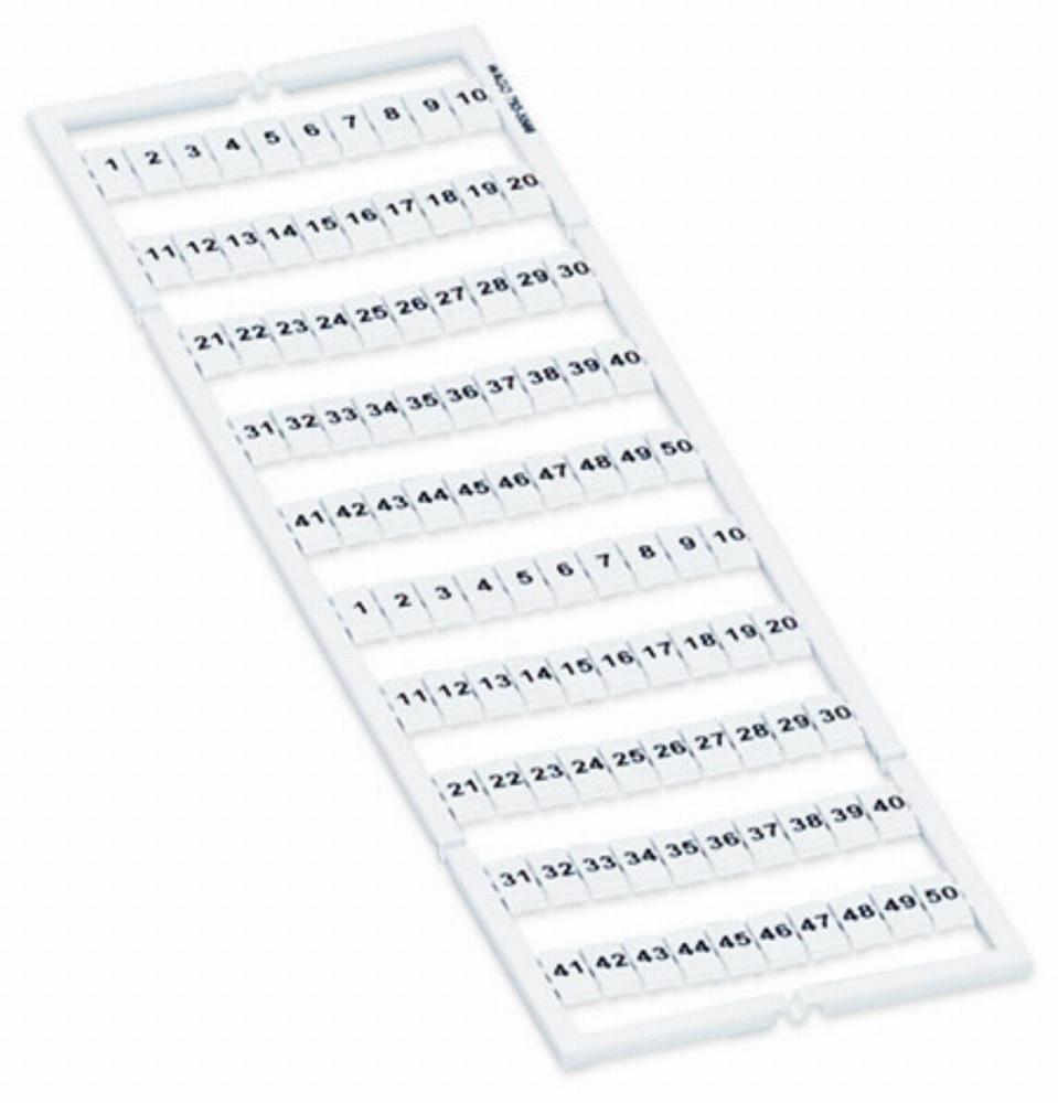 oznacznik WMB jako karta 1-50 5szt.male opak. biały 