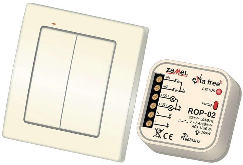 zestaw sterowania bezprzewodowego RZB-04 (ROP02+RNK04 2-klawisze)