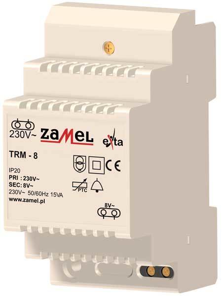 transformator TRM-8 230V/8V 15VA szyna TH35