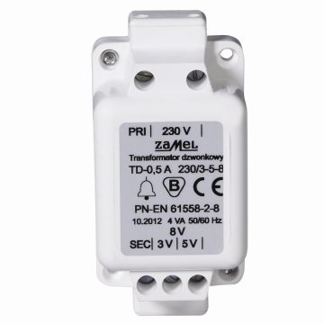 transformator TD-230V dzwonk.3-5-8V/0.5A