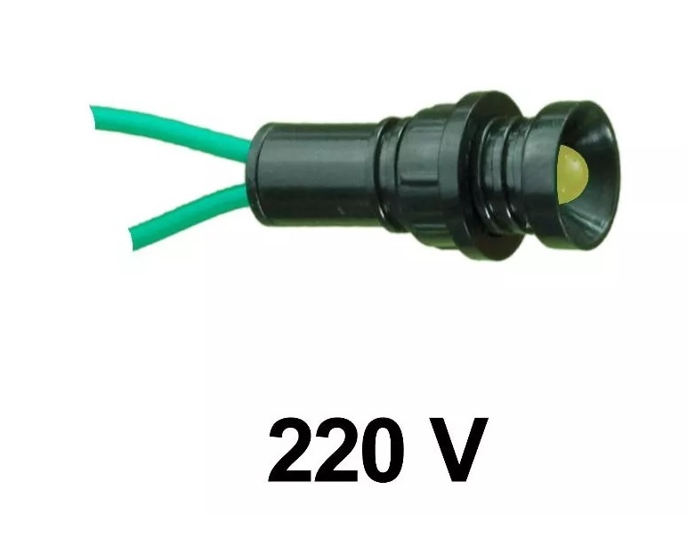 dioda mała KLP-5 250V, AC/DC, 5/Ż – 250V żółty