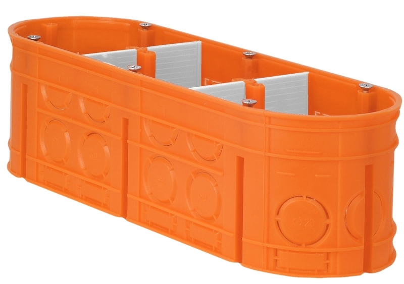 puszka podtynkowa M3x60F 3-krotna głęboka 3x60mm MULTIWALL pomarańczowy