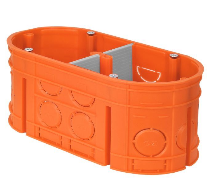 puszka podtynkowa M2x60F 2-krotna głęboka 2x60mm MULTIWALL pomarańczowy