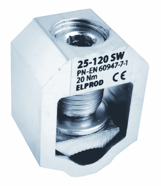 zacisk szynowy typu V25-120SW metaliczny