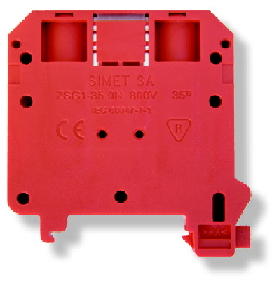 złączka szynowa gwintowa ZSG 1-35.0Nc 1-torowa 35mm2 TS35 czerwony