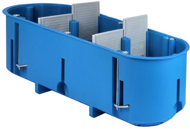 puszka podtynkowa P3x60D MULTIBOX 3-krotna do gipsu głęboka 3x60mm niebieski