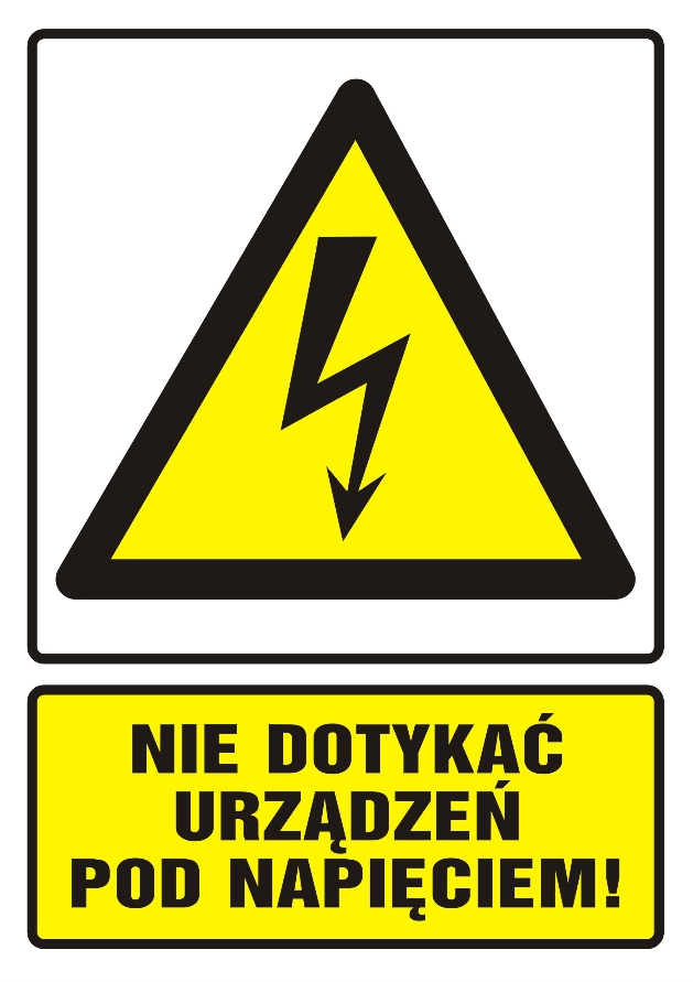 naklejka TZO 1/A 52x74 S (E013) x 8szt. Nie dotykać urządzenie elektryczne