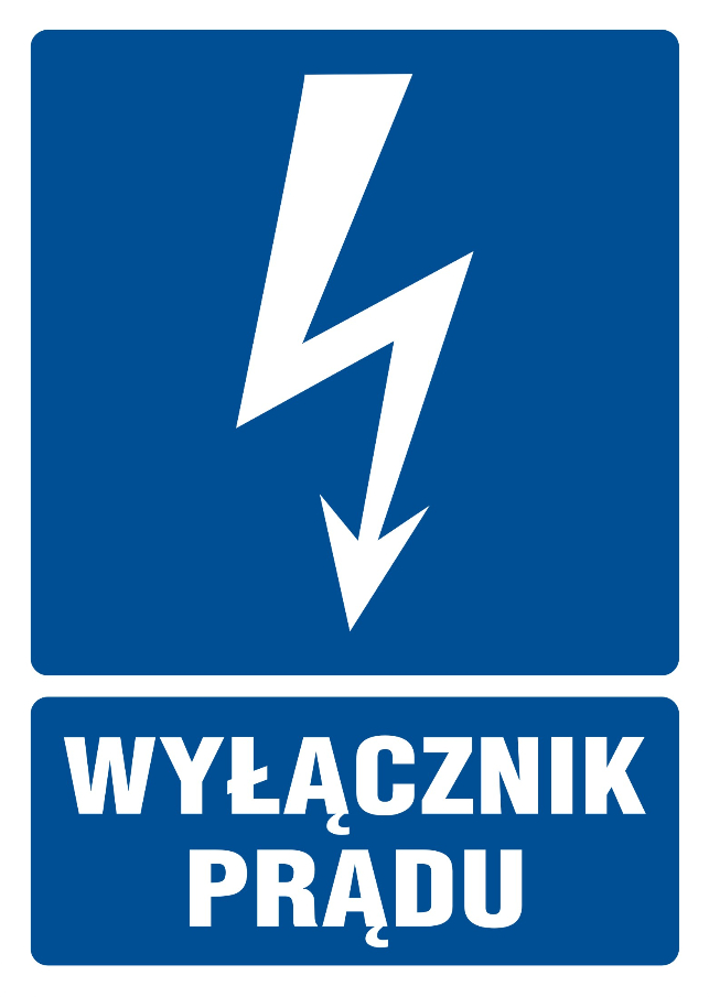 naklejka TZI 13/A S wyłącznik prądu 74x105 E319