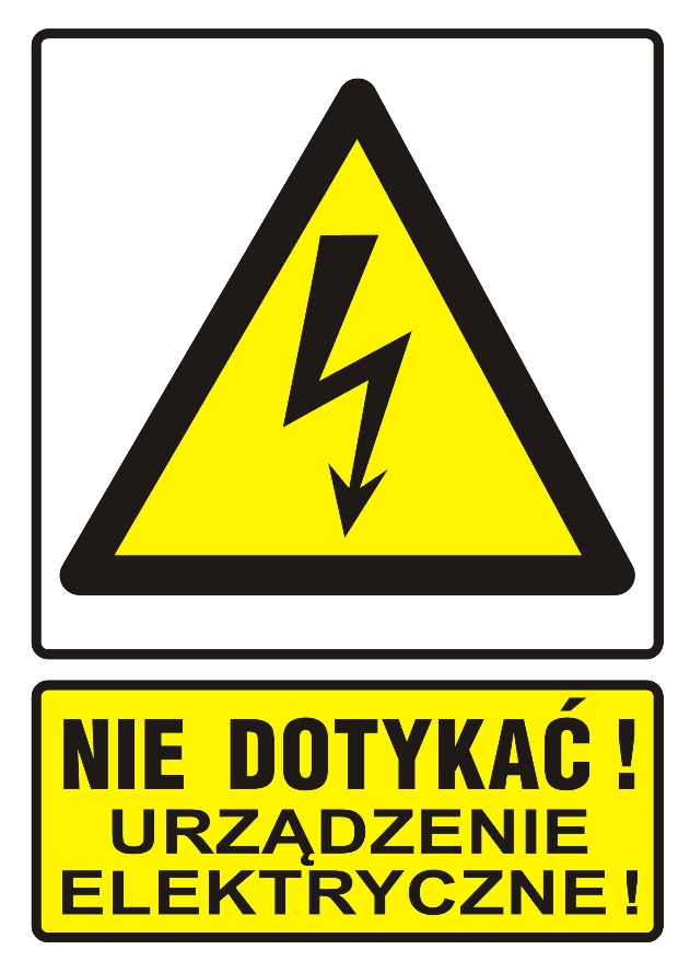 tabliczka NIT-01 nie dotykac urz.ele.żółta 74x105