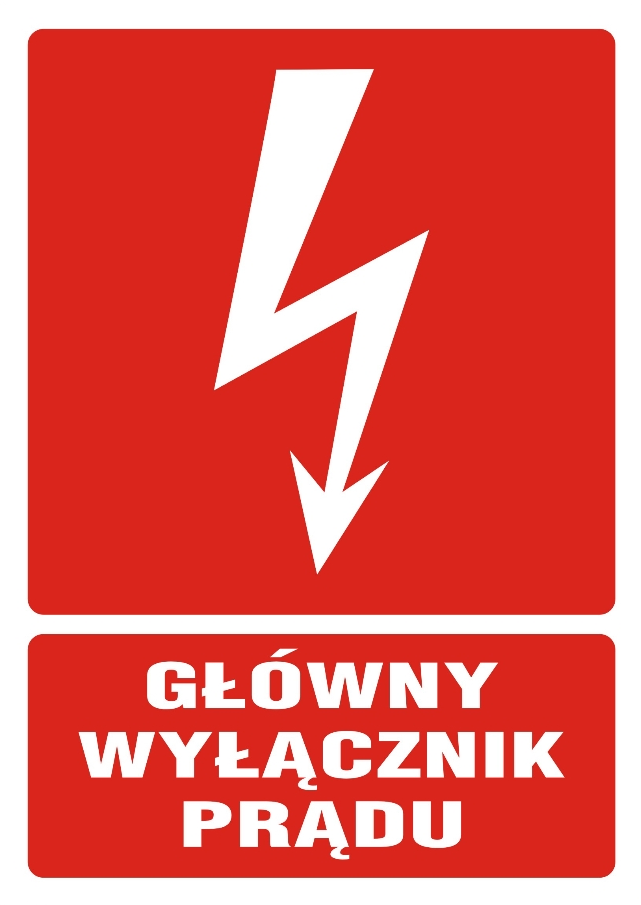 tabliczka TPP 3/A (105x148) P główna wylacznik prądu E555