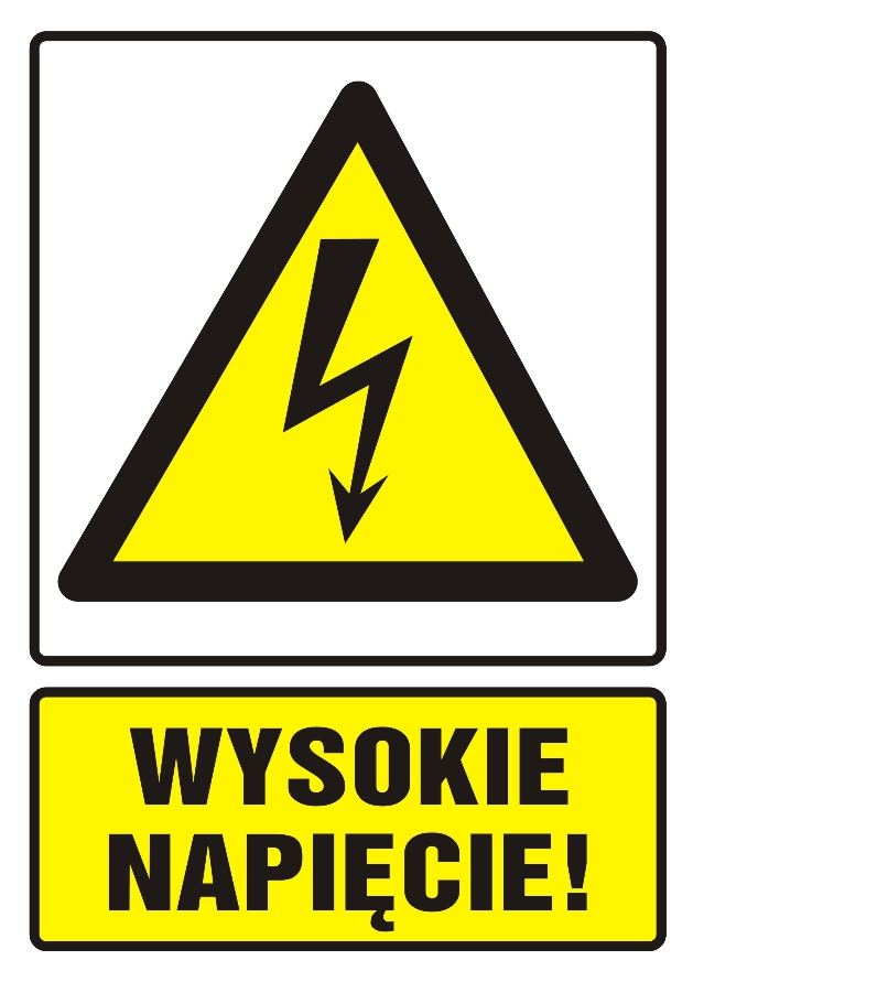 naklejka wysokie napięcie E114 (74x105)