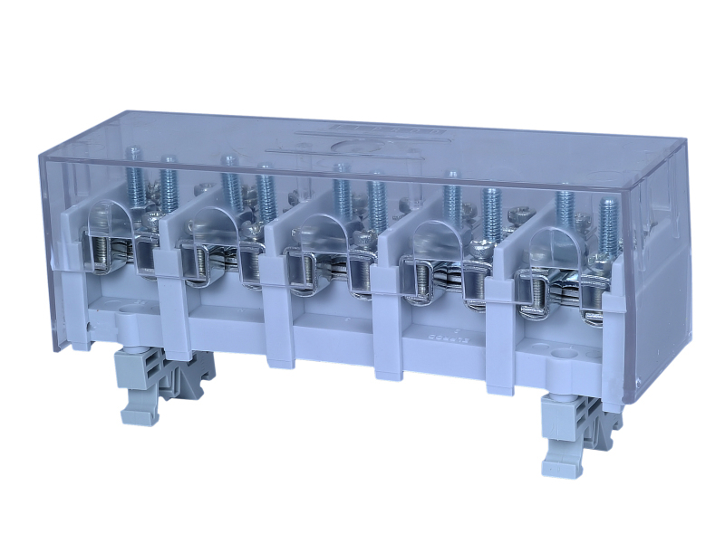 odgałęźnik instalacyjny LZ5*35/16wyk.22P 5-torowy 2x35mm2/4x16mm2 TS35 z pokrywą szary