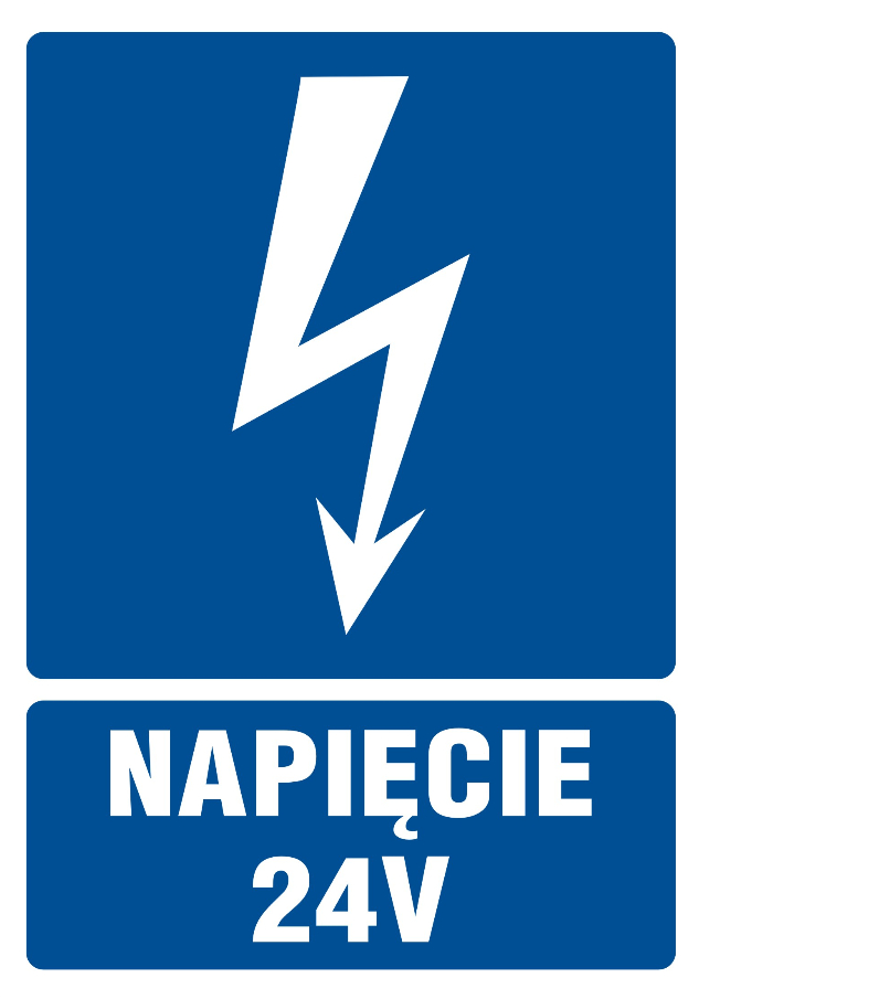 naklejka napięcie 24V 105x148 TZI 9/A