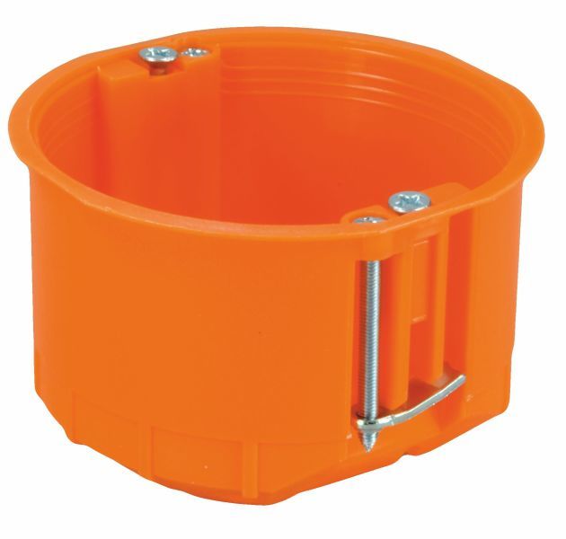 puszka podtynkowa P60KF 1-krotna do gipsu płytka 60mm pomarańczowy