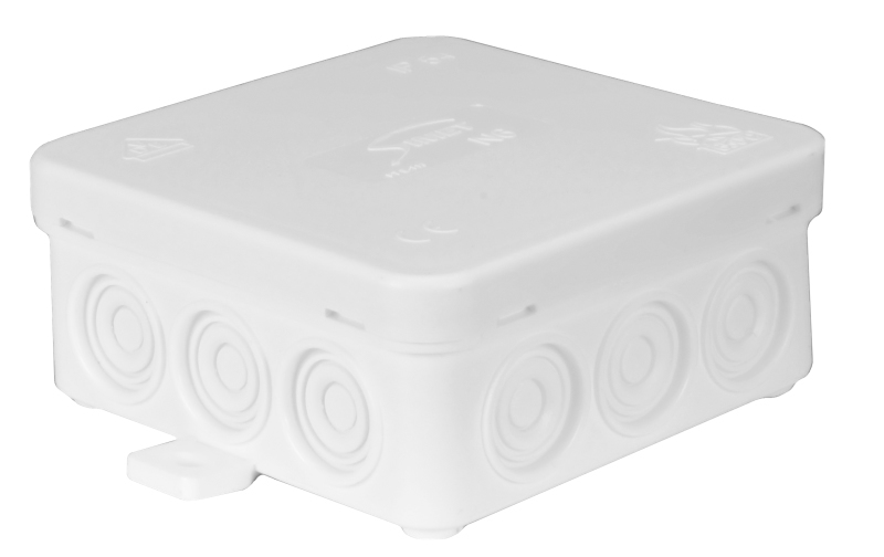 puszka naścienna N6w 84x85x40mm z dławnicą zintegrowaną samozatrzaskowa seria FASTBOX biały