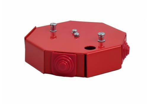 puszka przeciwpożarowa PIP-1AN R3x2x4 ośmiokątna E90 rozgałęźna wym.115x28x123mm czerwony