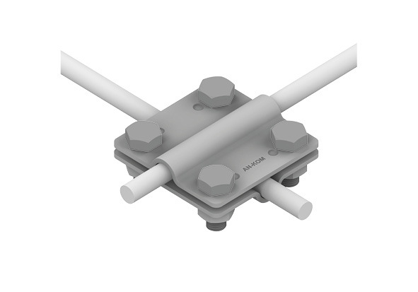 Złącze krzyżowe /małe/ B=30mm 2 płytki 4xM8 /OG/ TYP AN-04/OG/