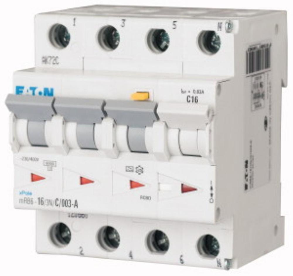 mRB6-16/3N/C/003-A Wyłącznik kombinowany 6kA, In=16A, I?N=0,03A, char. C, typ A, 3+N bieg. Seria mRB6