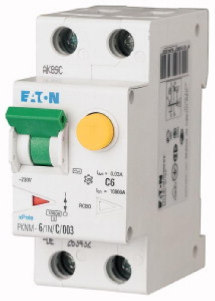 PKNM-6/1N/B/003-MW Wyłącznik kombinowany 10kA, In=6A, I?N=0,03A, char. B, Typ AC, 1+N bieg. Seria PKNM