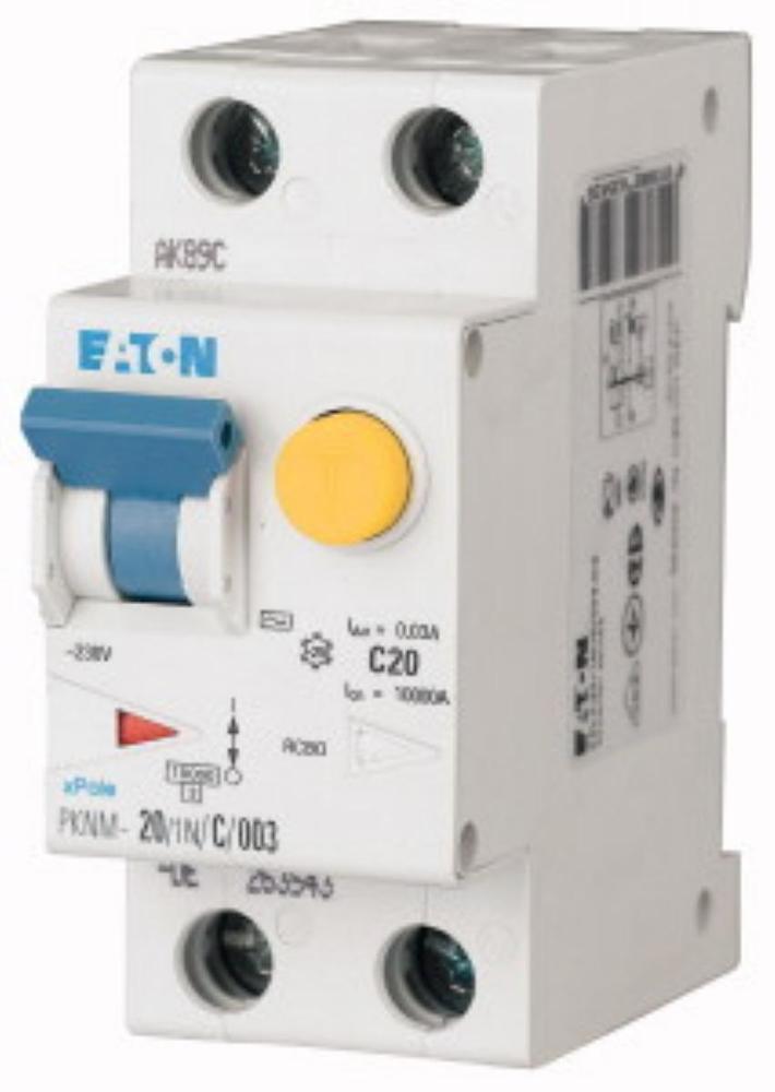PKNM-20/1N/C/003-MW Wyłącznik kombinowany 10kA, In=20A, I?N=0,03A, char. C, Typ AC, 1+N bieg. Seria PKNM