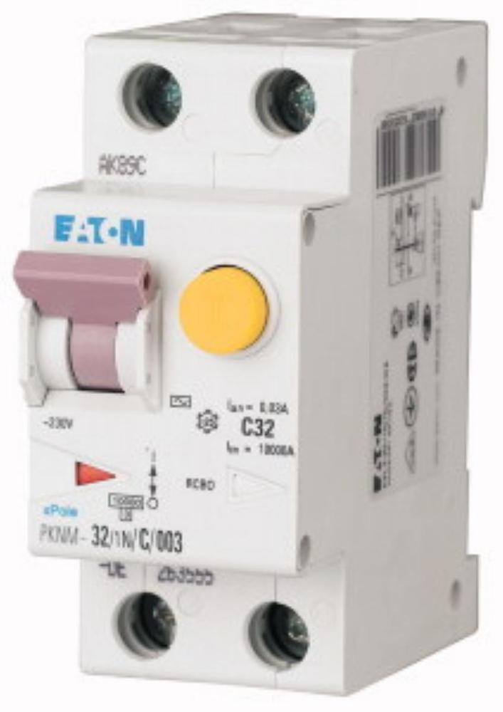 PKNM-32/1N/C/003-MW Wyłącznik kombinowany 10kA, In=32A, I?N=0,03A, char. C, Typ AC, 1+N bieg. Seria PKNM