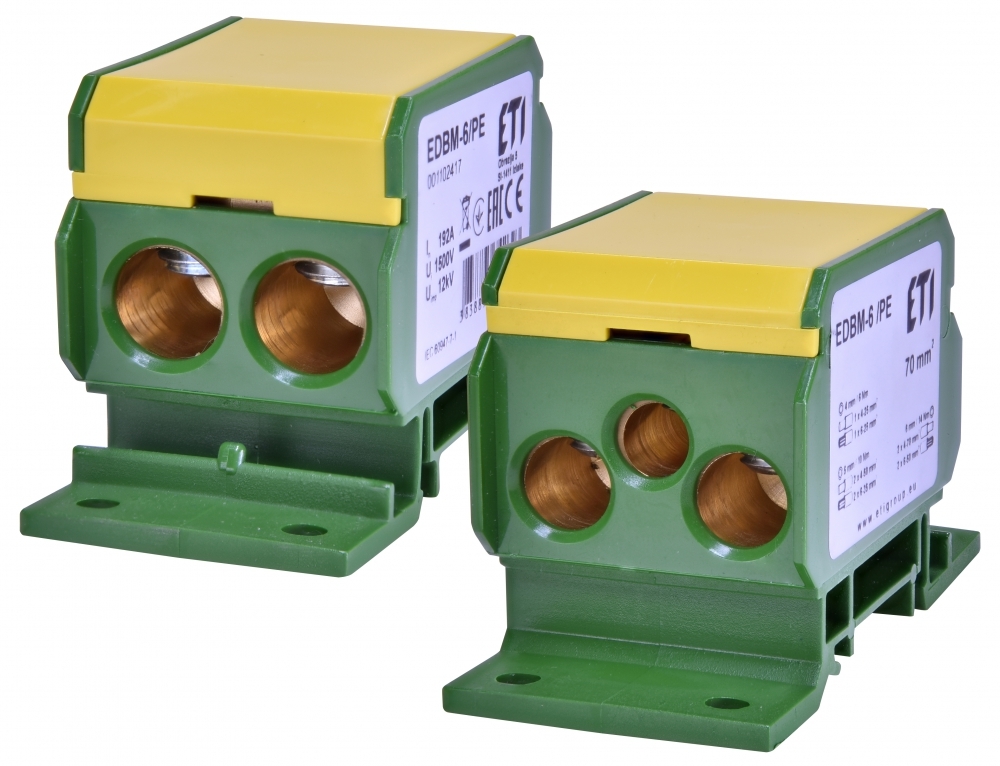 blok rozdzielczy EDBM-6/PE 192A zolto-zielony