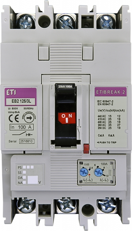 EB2 125/3L 125A 3p Wyłącznik mocy 3P, 25kA, wyzw. TM