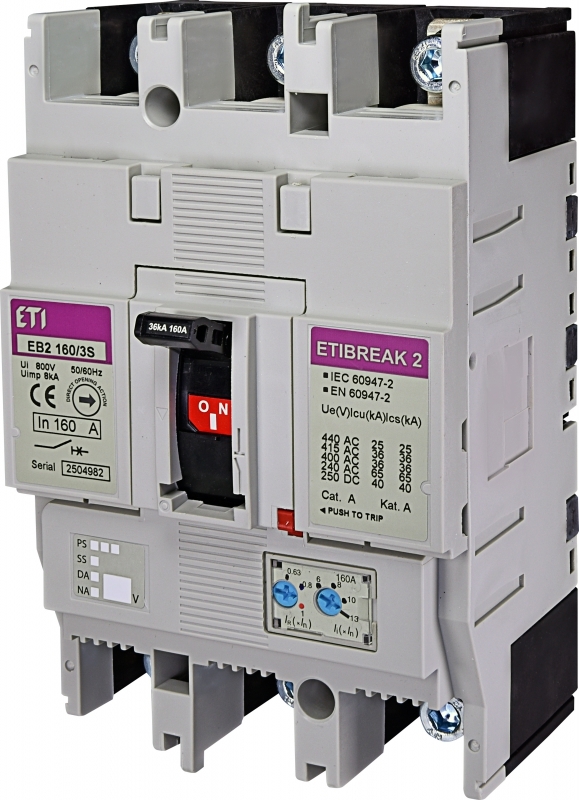 EB2 160/3S 160A 3p Wyłącznik mocy 3P, 36kA, wyzw. TM