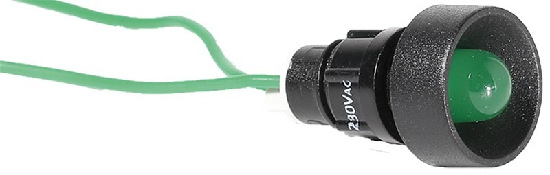 lampka sygnalizacyjna LED D=10MM zielona 230V AC 004770810