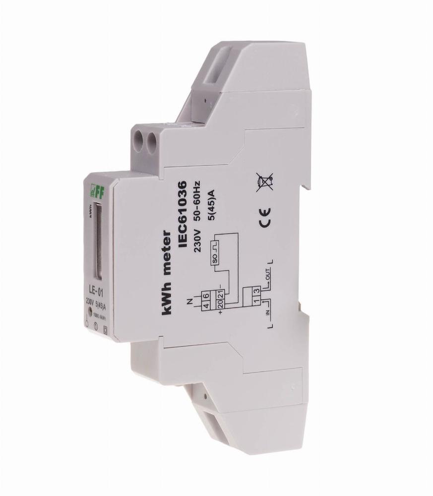 licznik energii elektrycznej 1 fazowy LE-01 5(25)A 1-mod.230 szyna