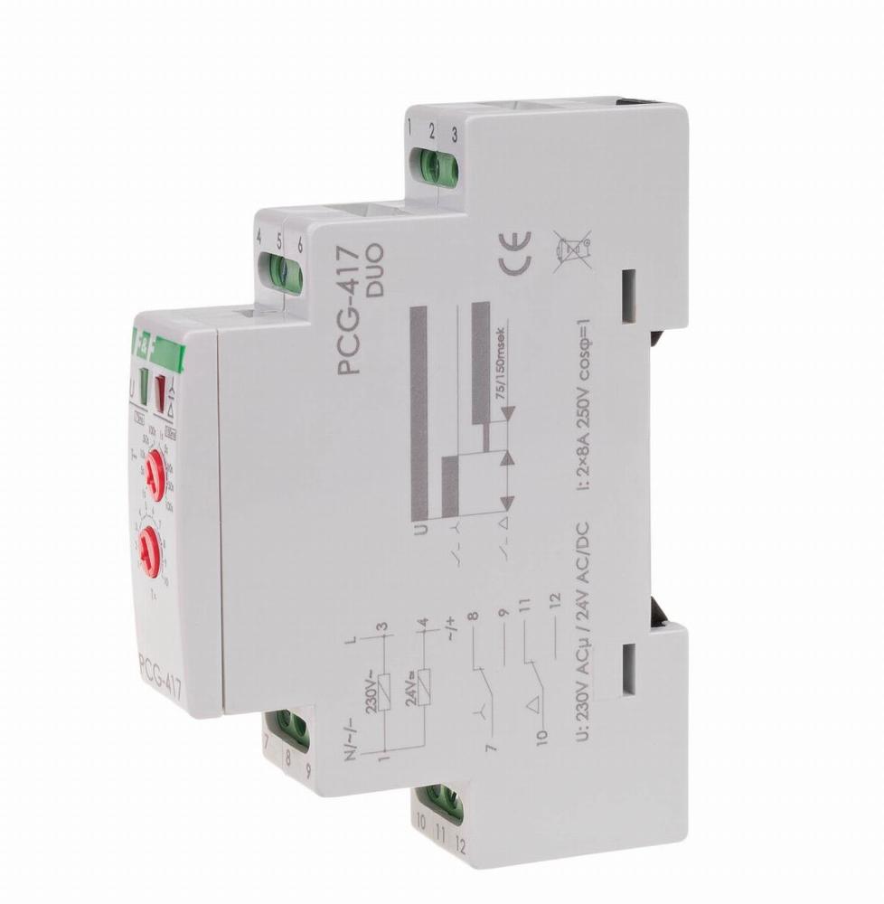przekaźnik czasowy PCG-417DUO 230V AC 24V 2NO