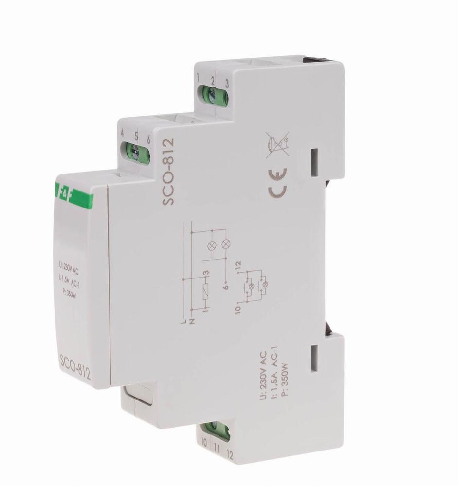 Ściemniacz oświetlenia SCO-812 montaż na szynie DIN zasilanie 230V AC 350W