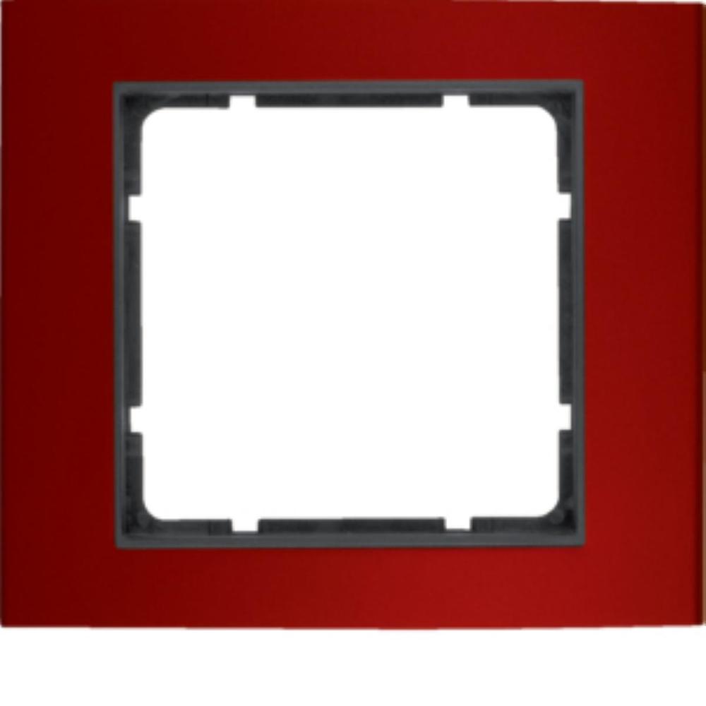 ramka B.3 1-kr.aluminium czerwony/antracyt