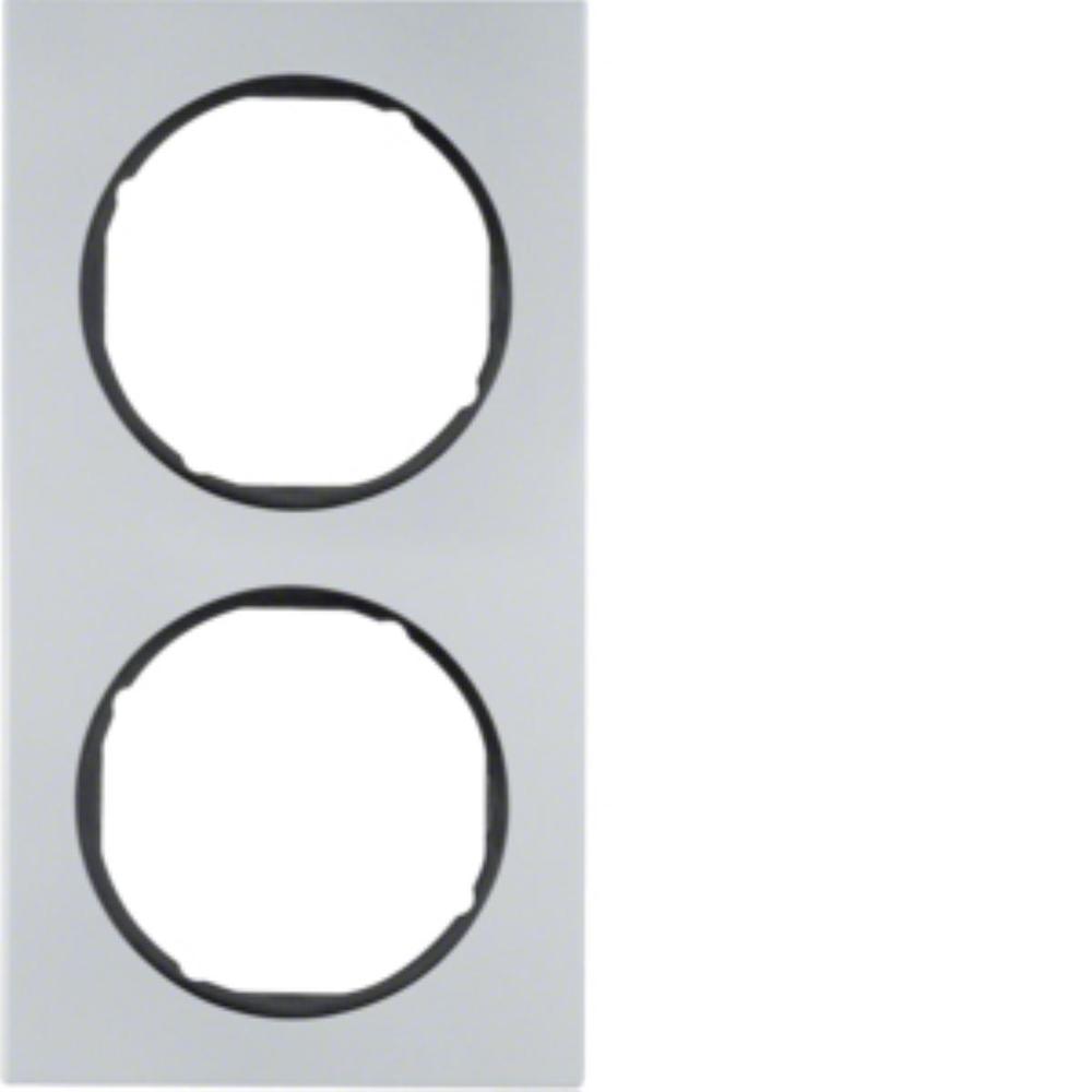 ramka R.3 2-kr. aluminium/czarna 10122284
