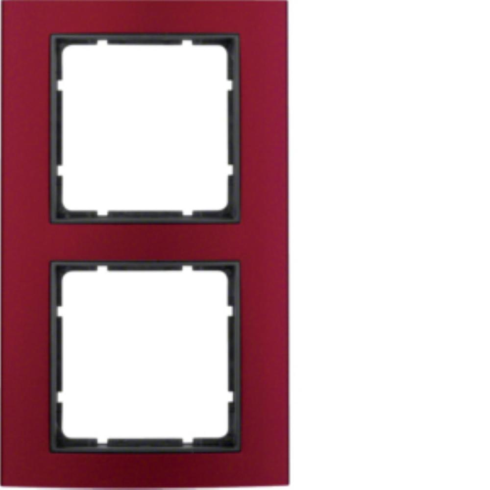 ramka B.3 2-kr.aluminium czerwony/antracyt