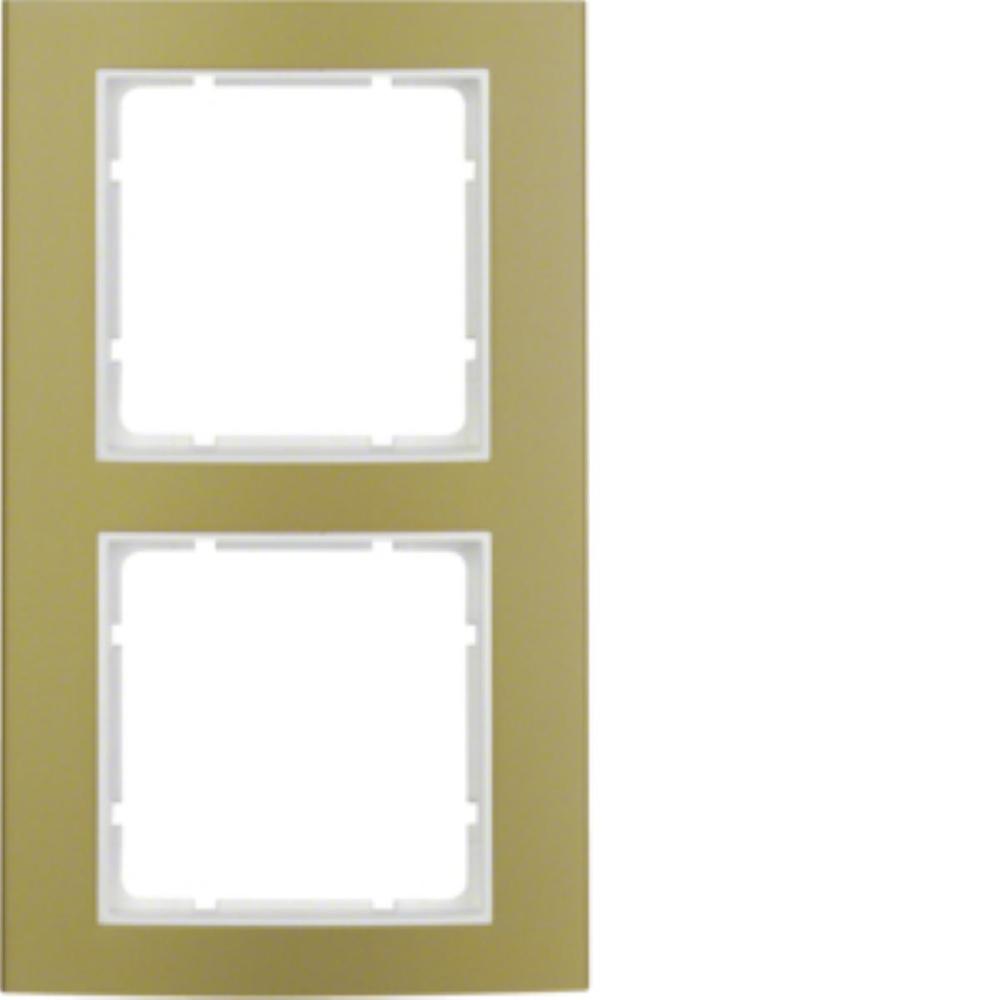 ramka B.3 2-kr.aluminium zloty/biały
