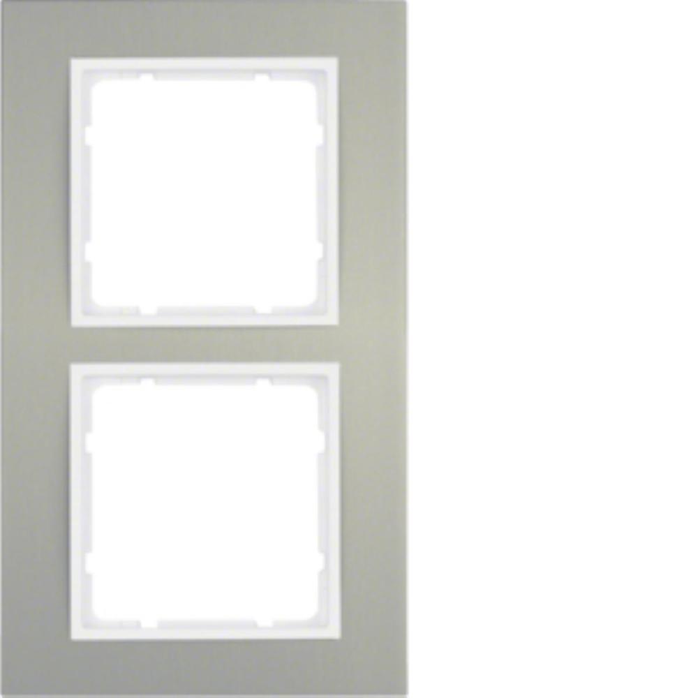 ramka B.3 2-kr.aluminium/biały
