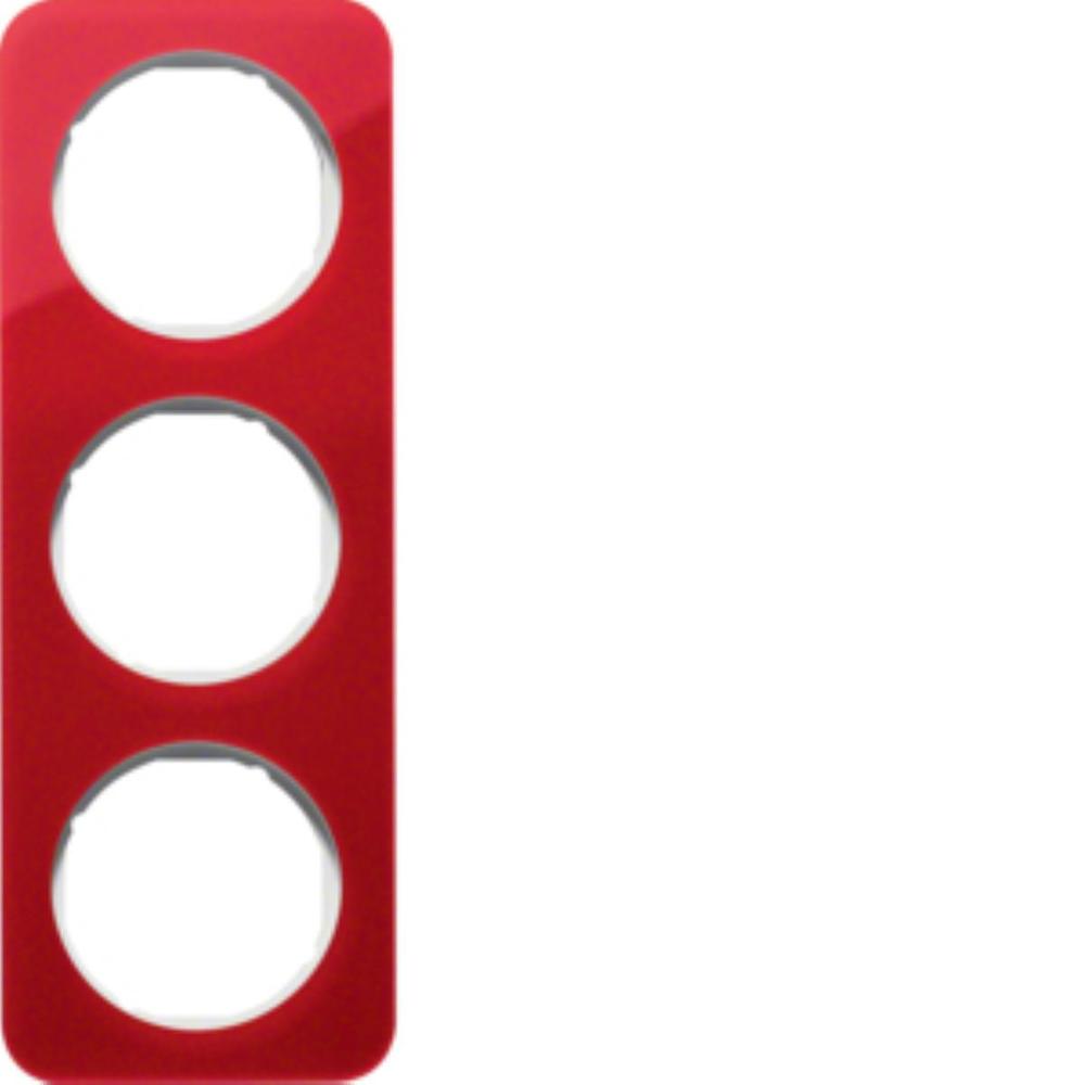 ramka R.1 3-kr akryl przezr.czerw/biały 10132349