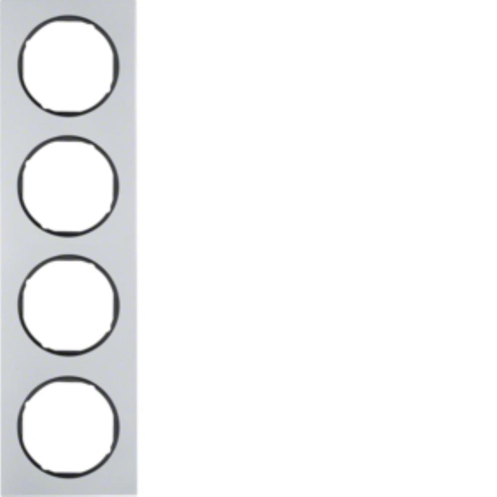ramka R.3 4-kr. aluminium/czarny