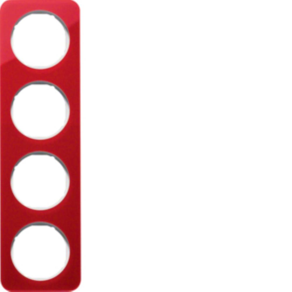 ramka R.1 4-kr akryl przezr.czerw/biały 10142349