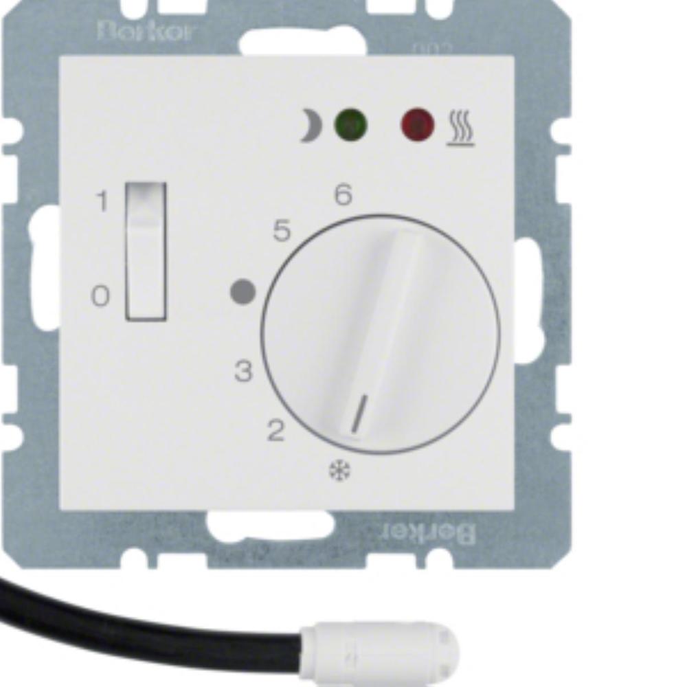 regulator temp.KWADRAT podłog.z zestyk.zwier. elem.central.i lacz.biały