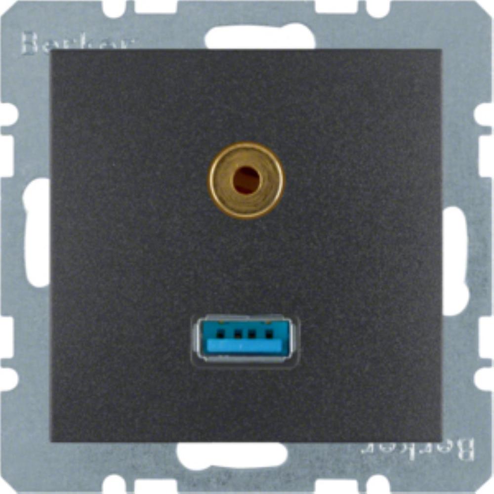 gniazdo B.1/B.3/B.7/GLAS USB/3,5mm audio antra.matowe 