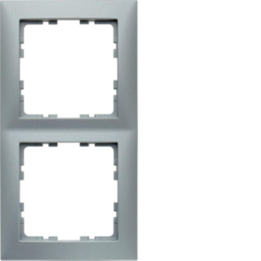 ramka KWADRAT 2-kr.aluminium mat lakierowany