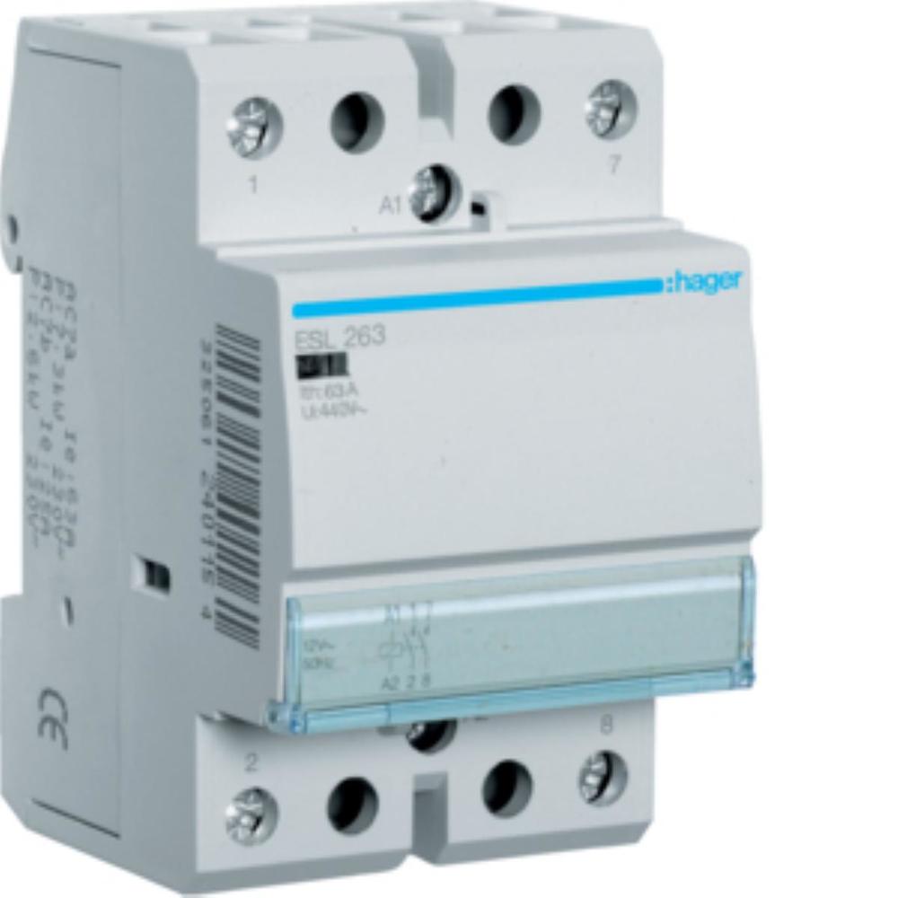 Stycznik 12VAC 2NO 63A AC-7a/b