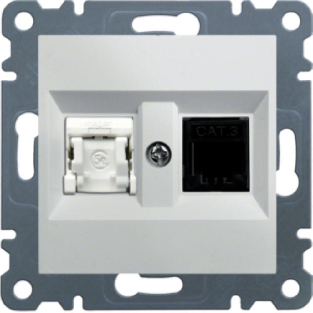 gniazdo LUMINA2 RJ11/12+RJ45 białe