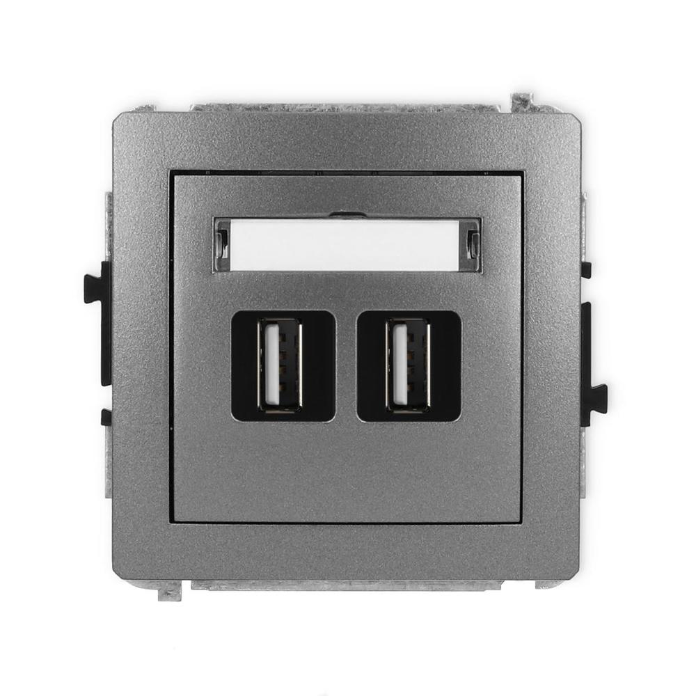 gniazdo DECO podwójne USB-AA grafitowe 11DGUSB-2
